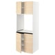 SEKTION kitchen unit in white and light wood, sleek modern design, open doors revealing shelves.