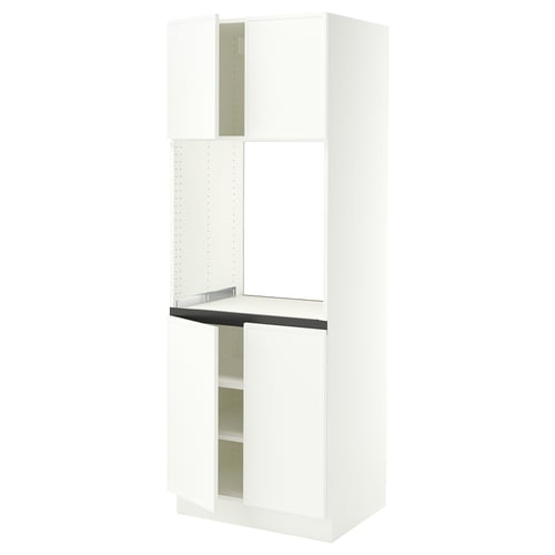 SEKTION High cabinet for oven w 4 doors, white/Aspudden matt white, 30x24x80 "