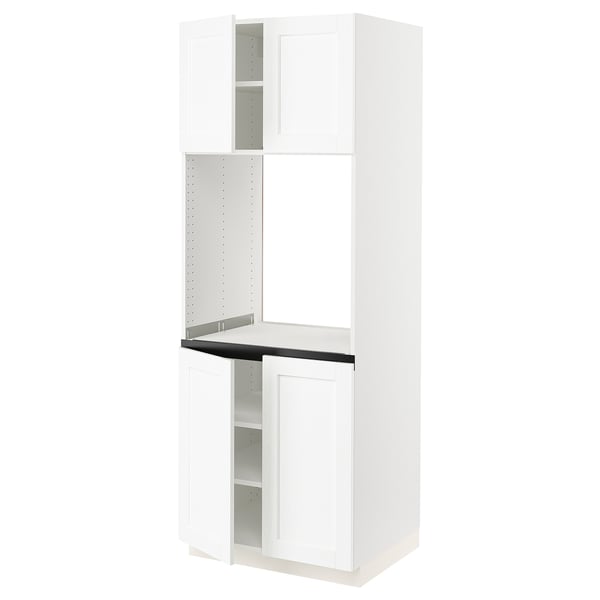 White SEKTION kitchen unit with several shelves; modern, sleek design.