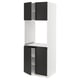 White SEKTION kitchen cabinet, black doors, matte finish, tall, rectangular, minimalist.