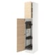 SEKTION kitchen cabinet with light ash door open, showing interior shelves.