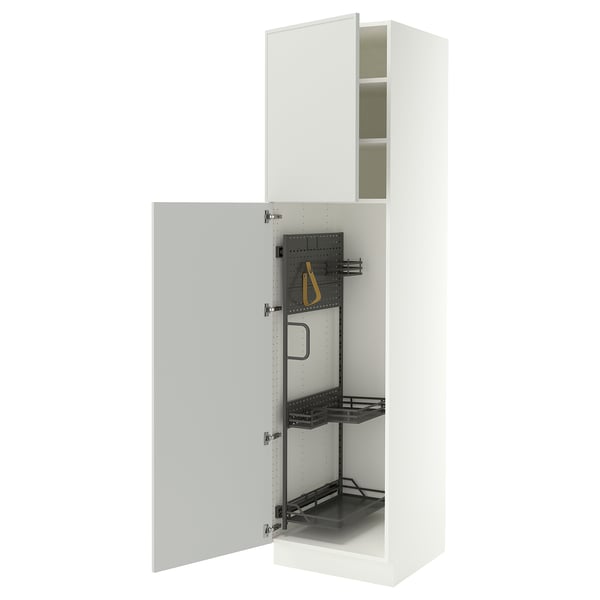 SEKTION High cabinet/pull-out int fittings, white/Aspudden light gray, 24x24x90 "