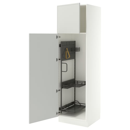 SEKTION High cabinet/pull-out int fittings, white/Aspudden light gray, 24x24x80 "