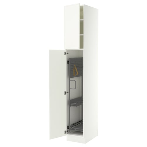 SEKTION High cabinet/pull-out int fittings, white/Aspudden matt white, 15x24x90 "