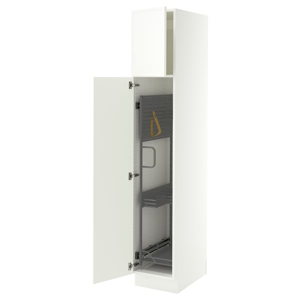 SEKTION High cabinet/pull-out int fittings, white/Aspudden matt white, 15x24x80 "