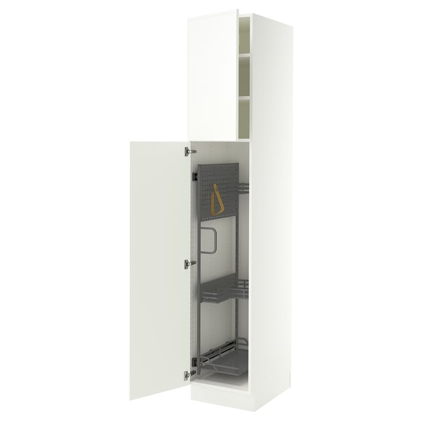 SEKTION High cabinet/pull-out int fittings, white/Aspudden matt white, 18x24x90 "