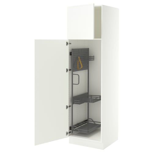 SEKTION High cabinet/pull-out int fittings, white/Aspudden matt white, 24x24x80 "