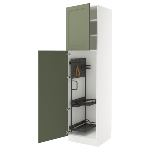 SEKTION kitchen unit, grey-green, with adjustable shelves.