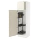 White SEKTION cabinet with bevelled off-white door, inner shelves, adjustable shelving.