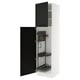 SEKTION white kitchen cabinet, black doors, adjustable shelves, dampers.