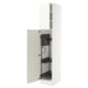 Ikea SEKTION white cabinet with open door, adjustable shelves, and hinged door.