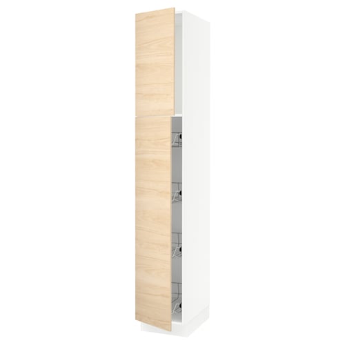 SEKTION kitchen cabinet, light ash wood door, 25-year guarantee