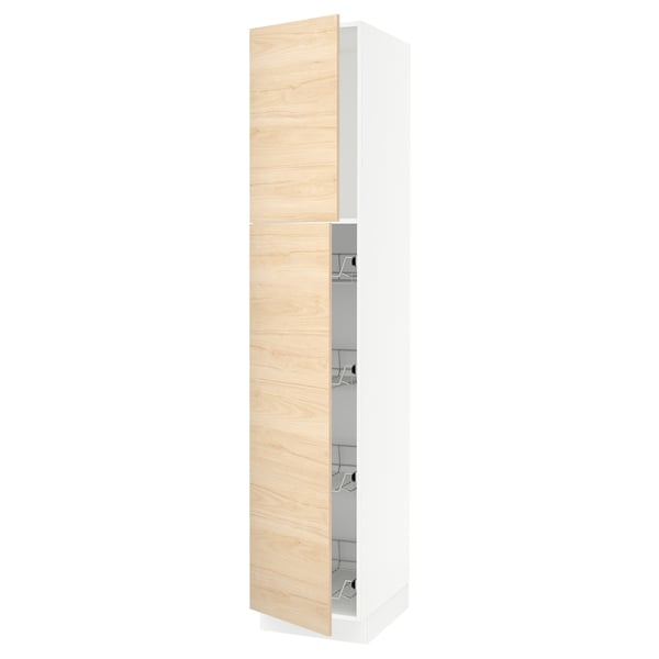 Ikea SEKTION tall cabinet, light wood, white, rectangular, modern design.