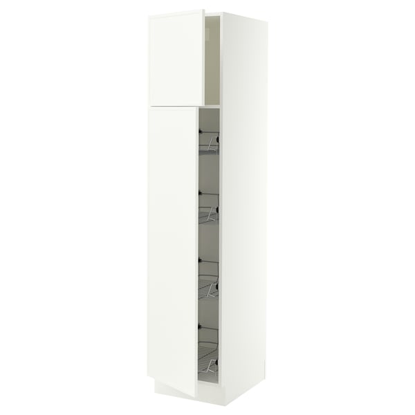 SEKTION High cabinet w door/wire baskets, white/Aspudden matt white, 18x24x80 "