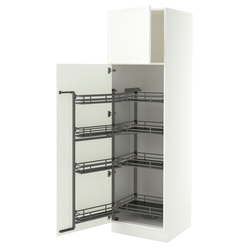 SEKTION High cabinet with pull-out pantry, white/Aspudden matt white, 24x24x80 "