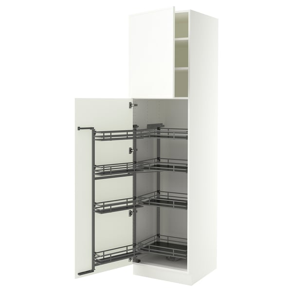 SEKTION High cabinet with pull-out pantry, white/Aspudden matt white, 24x24x90 "