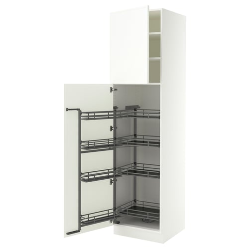 SEKTION High cabinet with pull-out pantry, white/Aspudden matt white, 24x24x90 "