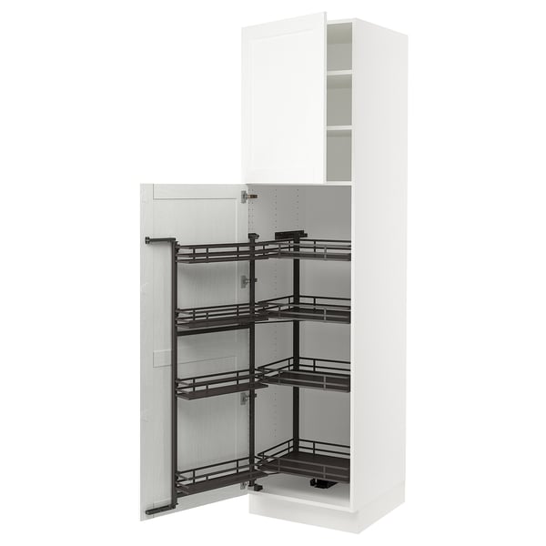 White SEKTION kitchen cabinet with pull-out shelves.