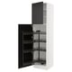Black and white modern SEKTION kitchen cabinet with pull-out shelves.