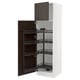 White SEKTION kitchen cabinet with dark brown pull-out shelves.