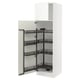 White SEKTION kitchen cabinet with pull-out shelves. Modern design, four metal shelves, ensures organised storage.