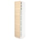 SEKTION white tall cabinet, light ash door, modern design, four shelves.