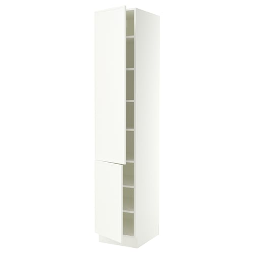 SEKTION High cabinet with shelves/2 doors, white/Aspudden matt white, 18x24x90 "
