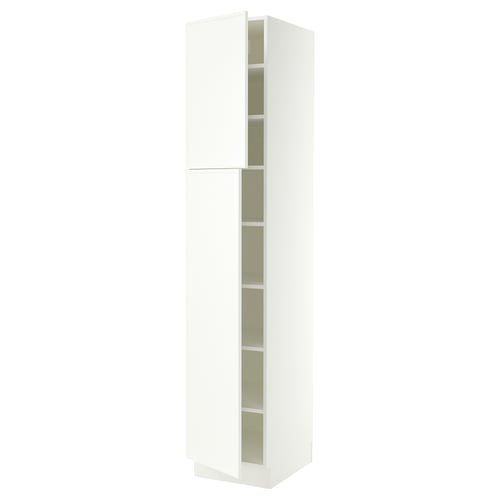 SEKTION High cabinet with shelves/2 doors, white/Aspudden matt white, 18x24x90 "