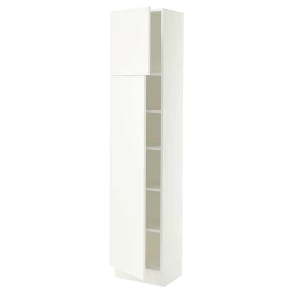 SEKTION High cabinet with shelves/2 doors, white/Aspudden matt white, 18x15x80 "
