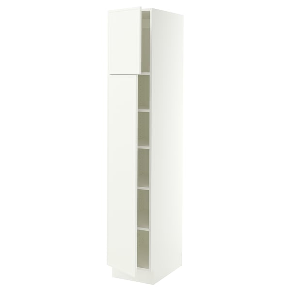 SEKTION High cabinet with shelves/2 doors, white/Aspudden matt white, 15x24x80 "