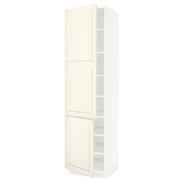 SEKTION kitchen cabinet, off-white, tall with adjustable shelves, classic design.