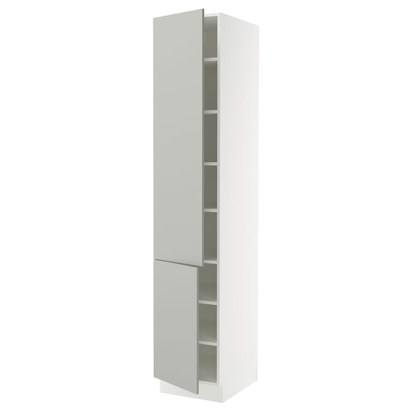 SEKTION kitchen cabinet, light grey, adjustable shelves, 25-yr guarantee & modern design