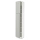 A white ikea SEKTION tall kitchen cabinet in a sleek design, with a light grey door and adjustable shelves.