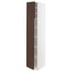 SEKTION kitchen cabinet, white with brown wooden door, adjustable shelves.