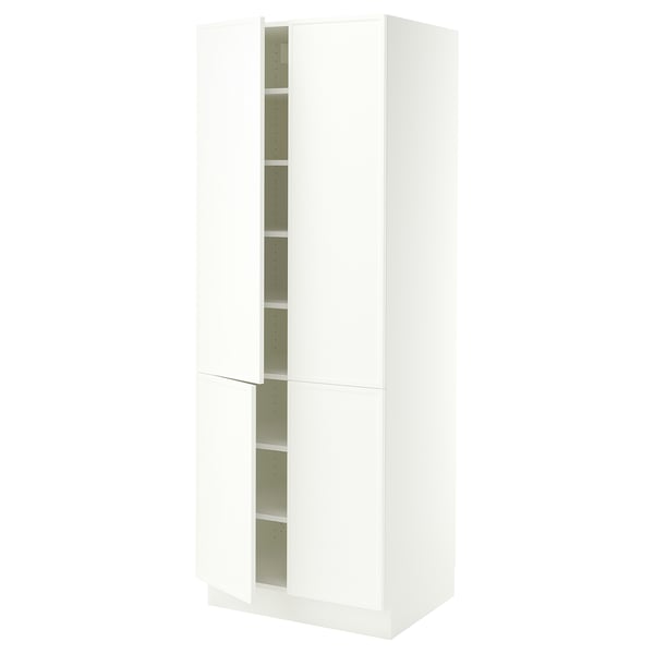 SEKTION High cabinet with shelves/4 doors, white/Aspudden matt white, 30x24x80 "