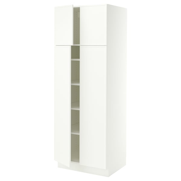 SEKTION High cabinet with shelves/4 doors, white/Aspudden matt white, 30x24x80 "