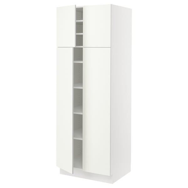 Altitudes: SEKTION white kitchen cabinet, modern design, two doors, adjustable shelves, sturdy construction.