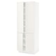 A white SEKTION cabinet with two hinged doors and adjustable shelves, featuring sleek lines and a modern design.