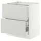 SEKTION / MAXIMERA Base cab f cktp/2 fronts/3 drawers, white/Aspudden light gray, 30x24x30 "