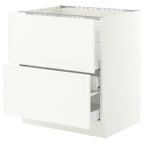 SEKTION / MAXIMERA Base cab f cktp/2 fronts/3 drawers, white/Aspudden matt white, 30x24x30 "