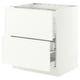 SEKTION / MAXIMERA Base cab f cktp/2 fronts/3 drawers, white/Aspudden matt white, 30x24x30 "