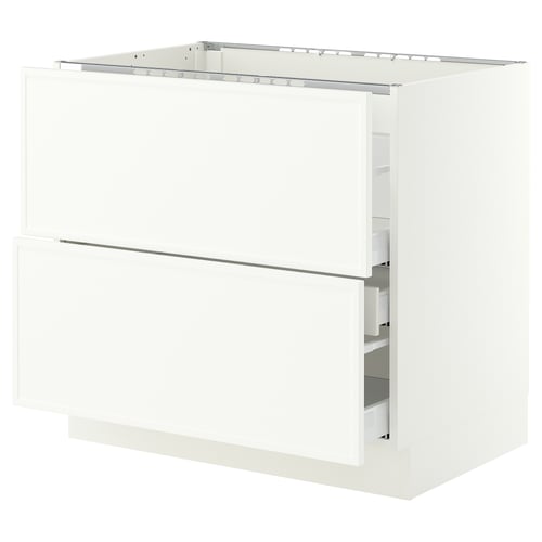 SEKTION / MAXIMERA Base cab f cktp/2 fronts/3 drawers, white/Aspudden matt white, 36x24x30 "