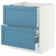 SEKTION / MAXIMERA Base cab f cktp/2 fronts/3 drawers, white/Lerhyttan blue, 30x24x30 "