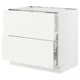 White ikea SEKTION kitchen cabinet with drawers.