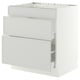 SEKTION / MAXIMERA Base cab f cktp/3 fronts/2 drawers, white/Aspudden light gray, 30x24x30 "