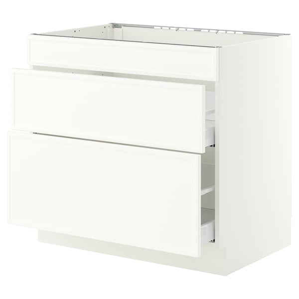 SEKTION / MAXIMERA Base cab f cktp/3 fronts/2 drawers, white/Aspudden matt white, 36x24x30 "