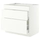 SEKTION / MAXIMERA Base cab f cktp/3 fronts/2 drawers, white/Aspudden matt white, 36x24x30 "