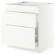 SEKTION / MAXIMERA Base cab f cktp/3 fronts/2 drawers, white/Aspudden matt white, 30x24x30 "