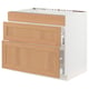 SEKTION kitchen cabinet in oak. White base, wooden drawers, three large compartments. Modern, sturdy design.