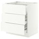 SEKTION / MAXIMERA Base cab f cktp/3 fronts/3 drawers, white/Aspudden matt white, 30x24x30 "